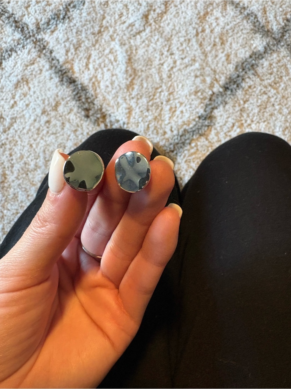 Gorjana Round Silver-Tone Stud Earrings